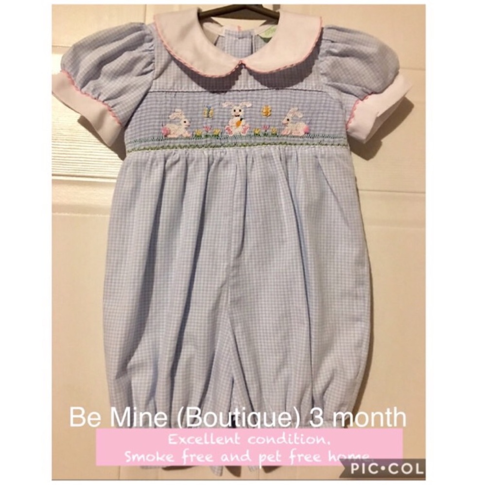 Baby Girls Smocked Easter Romper